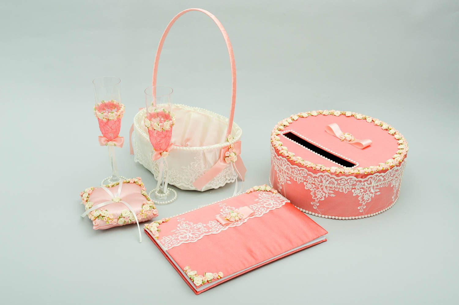 Hanndmade glasses wedding box for money wedding basket set for wedding photo 4