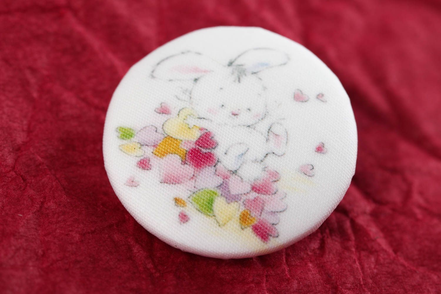 Beautiful handmade plastic button printed fabric button handmade accessories photo 1