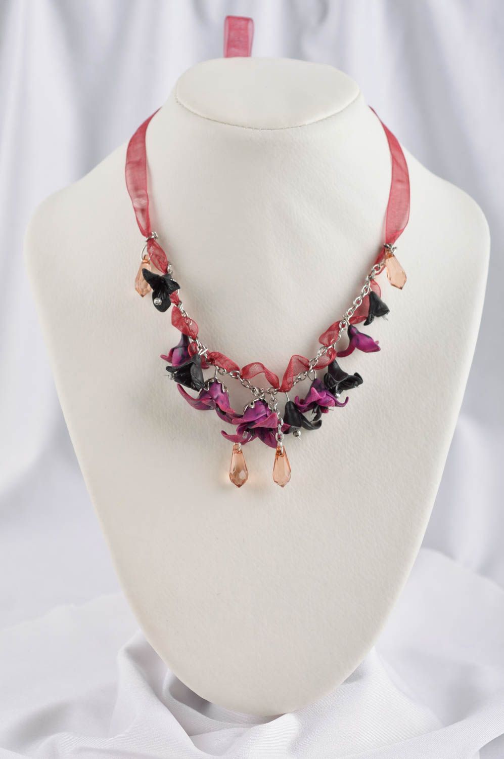 Handmade Schmuck Collier Halskette für Frauen Designer Schmuck aus Polymerton
 foto 1