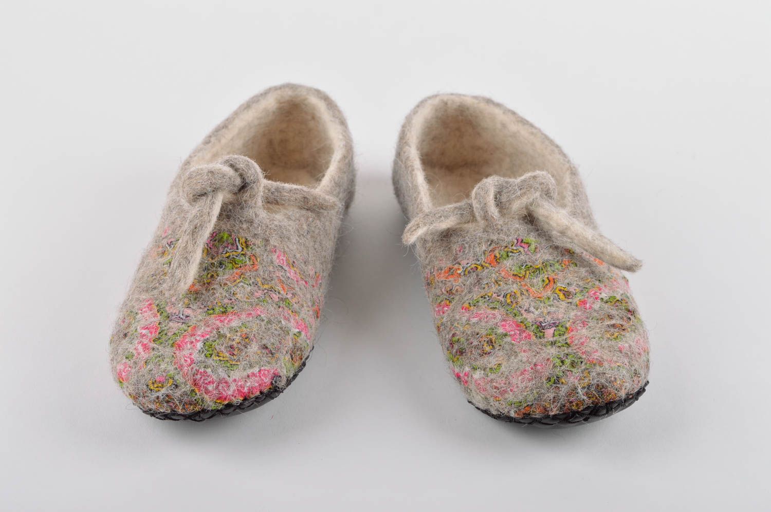 Zapatillas de casa hechas a mano de fieltro calzado femenino regalo original foto 4
