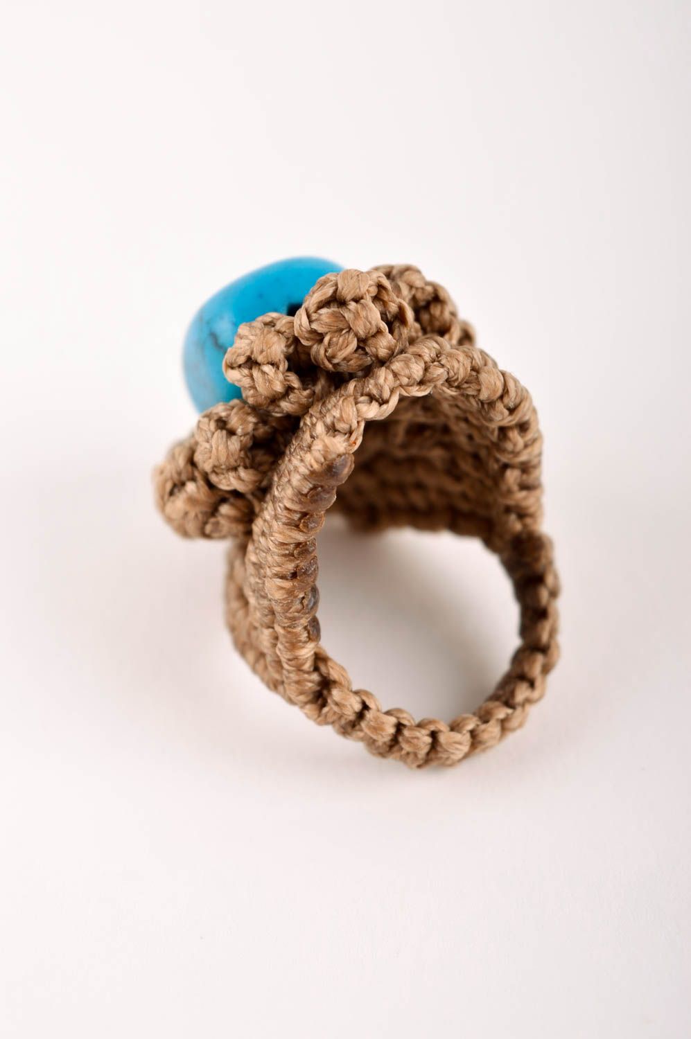 Handmade massive ring gift jewelry with natural stone beautiful cute ring photo 4