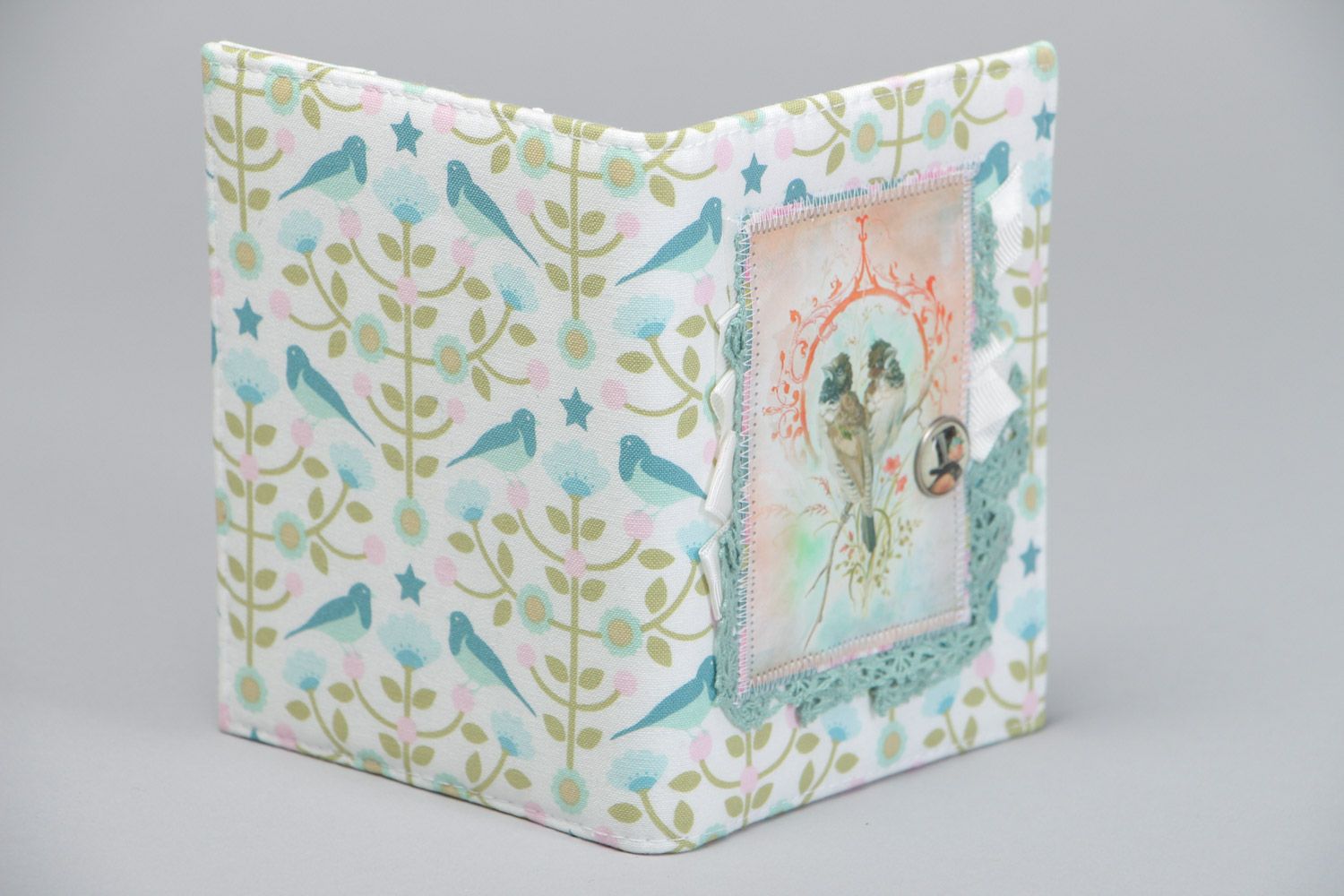 Handmade designer scrapbooking cotton fabric passport cover  photo 4