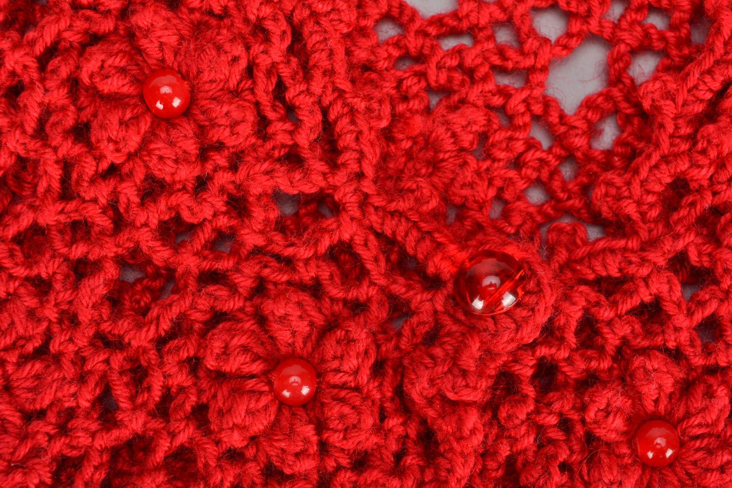Chaleco tejido calado de color rojo foto 3