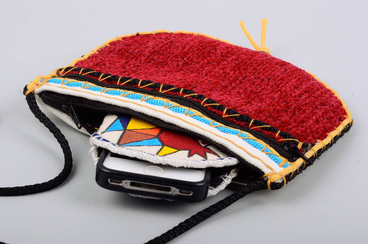 Handmade tarpaulin purse fabric phone case stylish designer bag for women photo 2