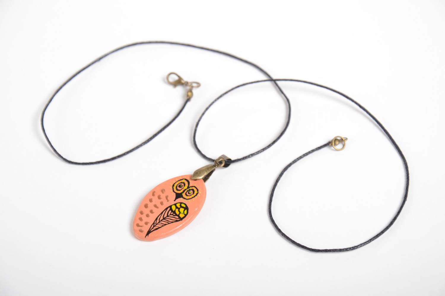 Damen Halskette Geschenk für Frauen Schmuck handgemacht mit Bemalung aus Ton foto 5