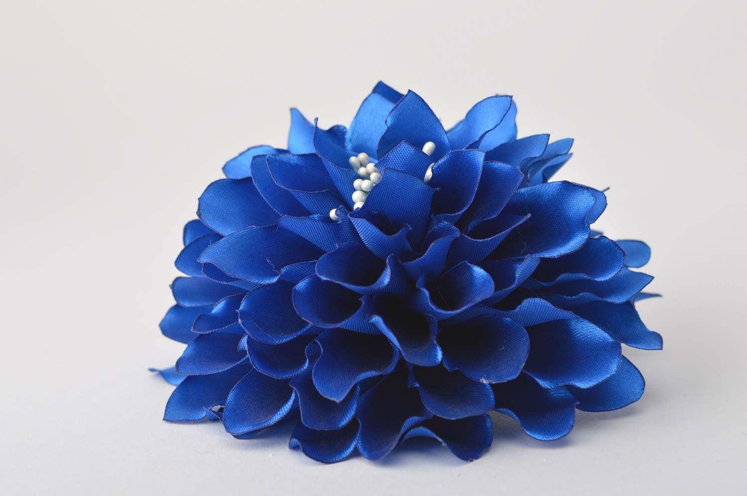 Barrette cheveux fait main Broche fleur Accessoire femme universel fleur bleue photo 4