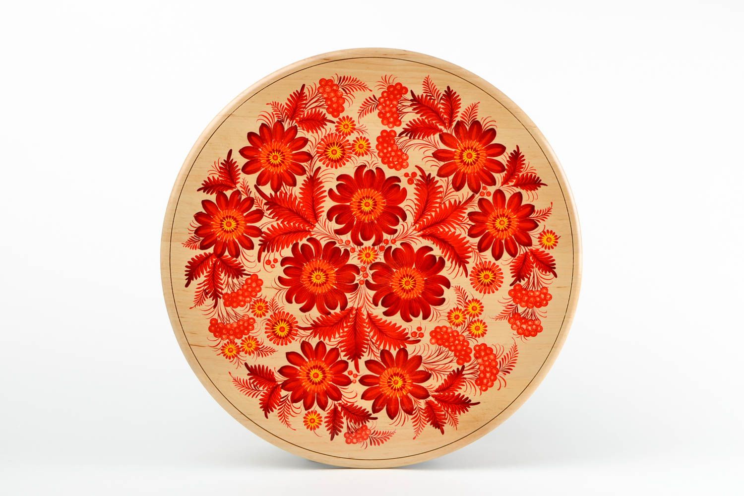Деревянная тарелка ручной работы декор для дома декоративная тарелка красивая фото 4