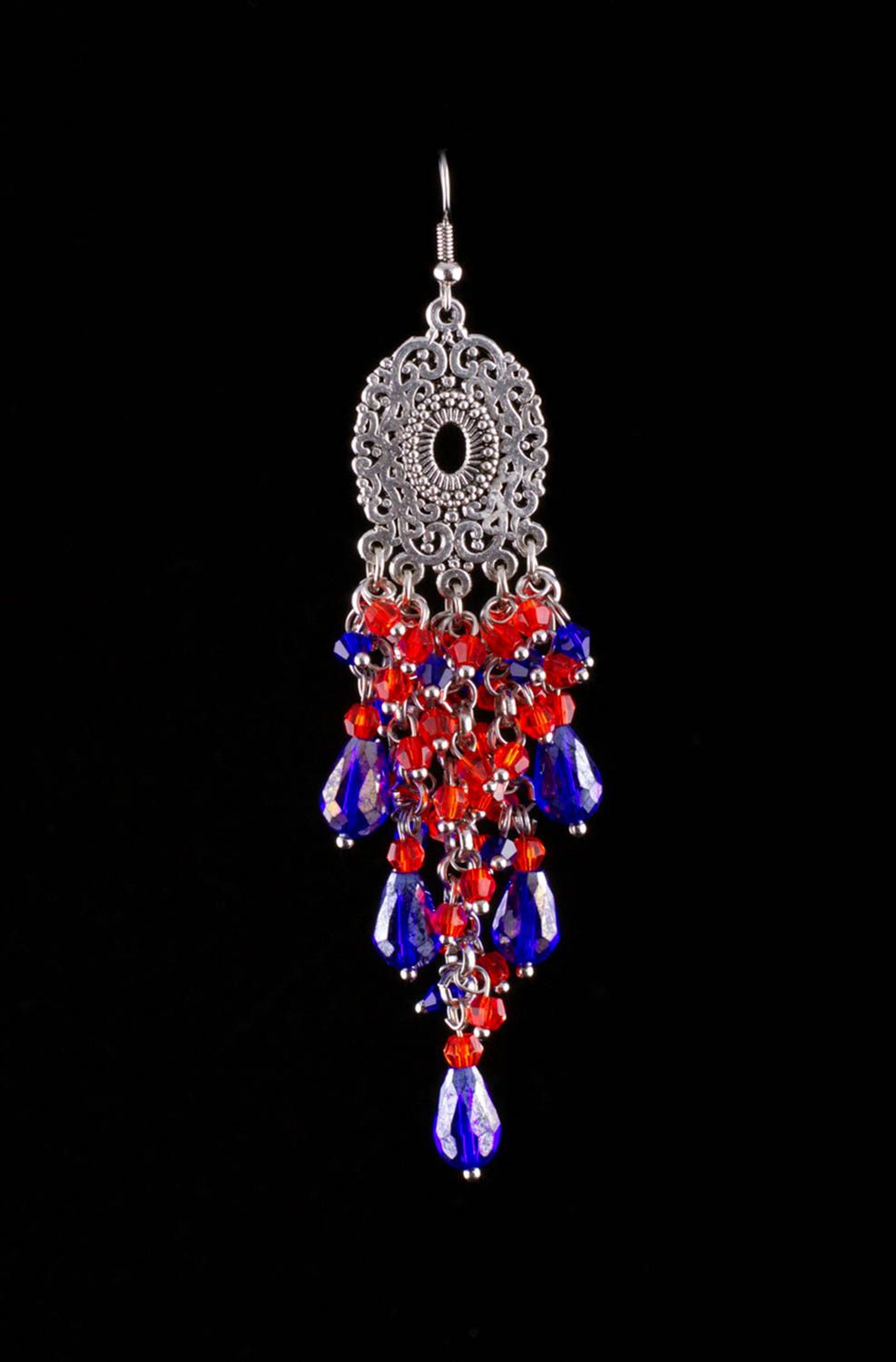 Handmade bright evening earrings elegant stylish earrings designer jewelry photo 2