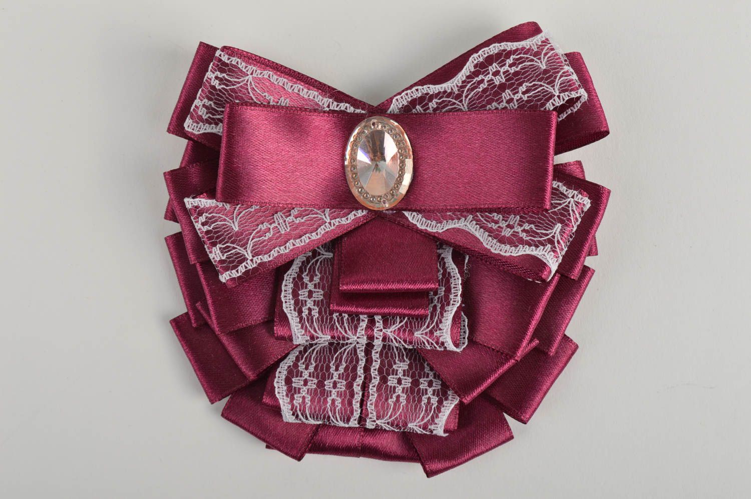Stylish handmade bow tie brooch textile jabot brooch accessories for girls photo 3