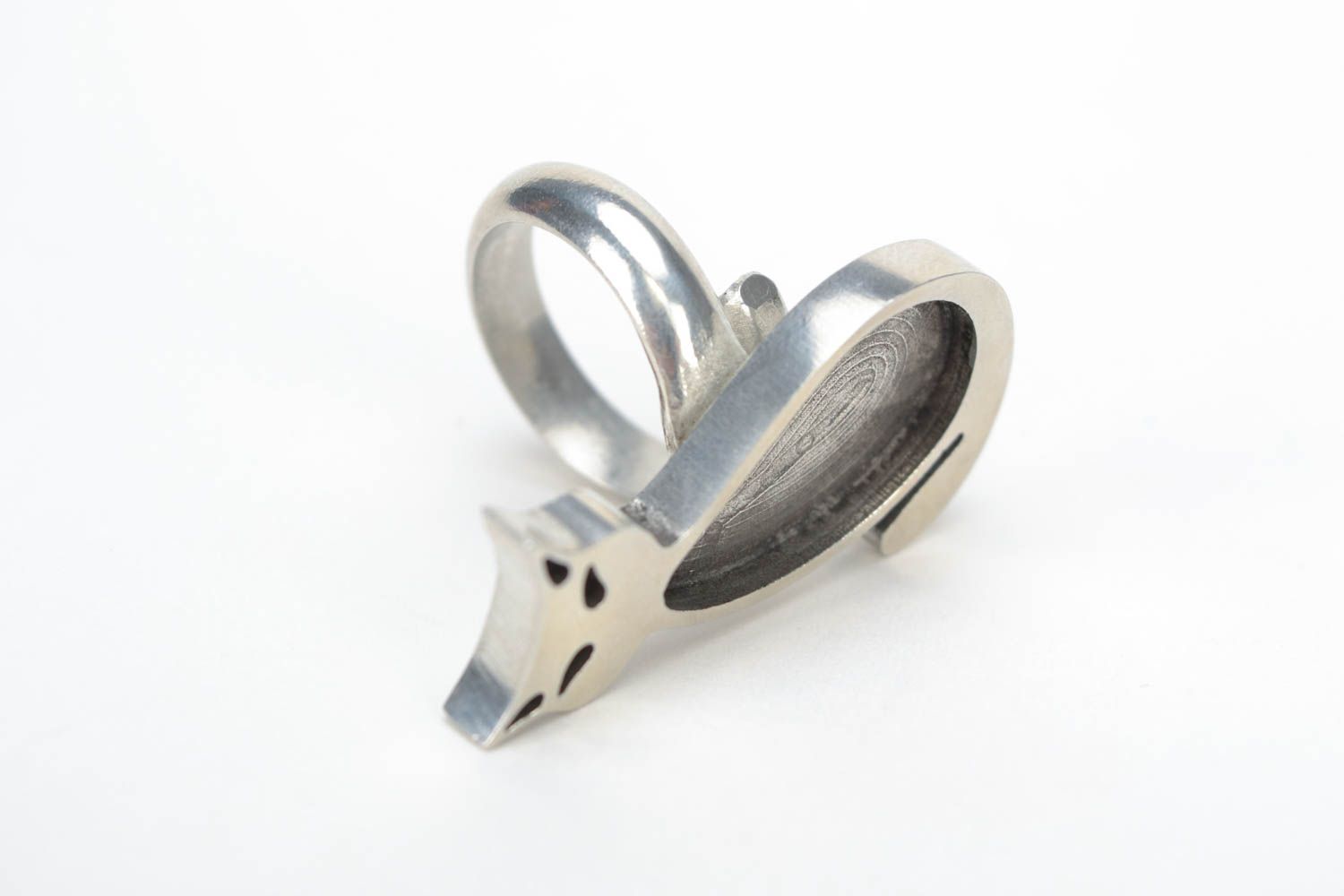 Decorative metal blank for jewelry creation handmade ring with adjustable size photo 4
