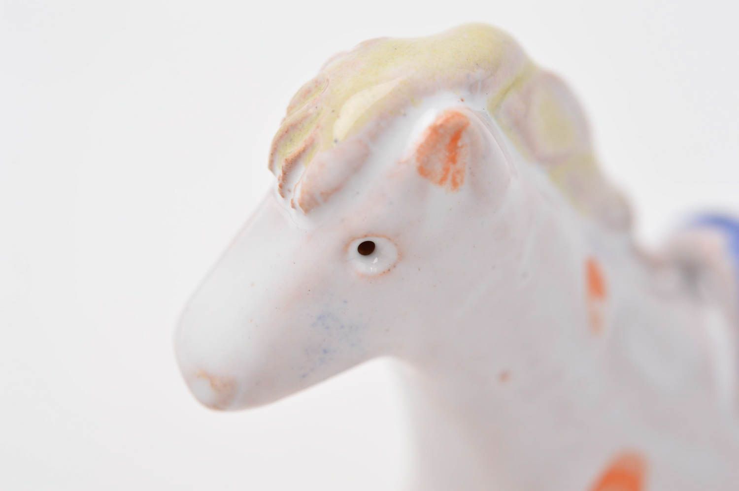 Handmade Pferd Keramik Deko bemalte Figur aus Ton Tier Statue Miniatur Figur  foto 10