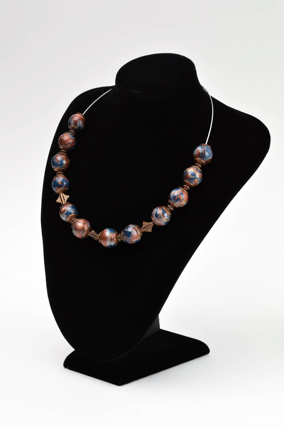 Ожерелье из полимерной глины хэндмэйд модная бижутерия украшение на шею фото 1