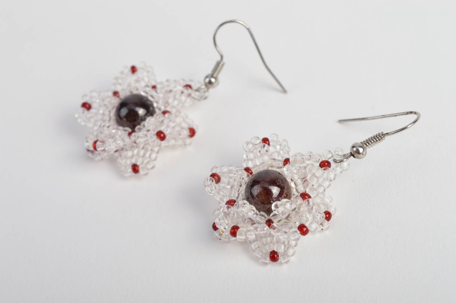 Designer seed beaded earrings beaded bijouterie handmade accessories for woman photo 3