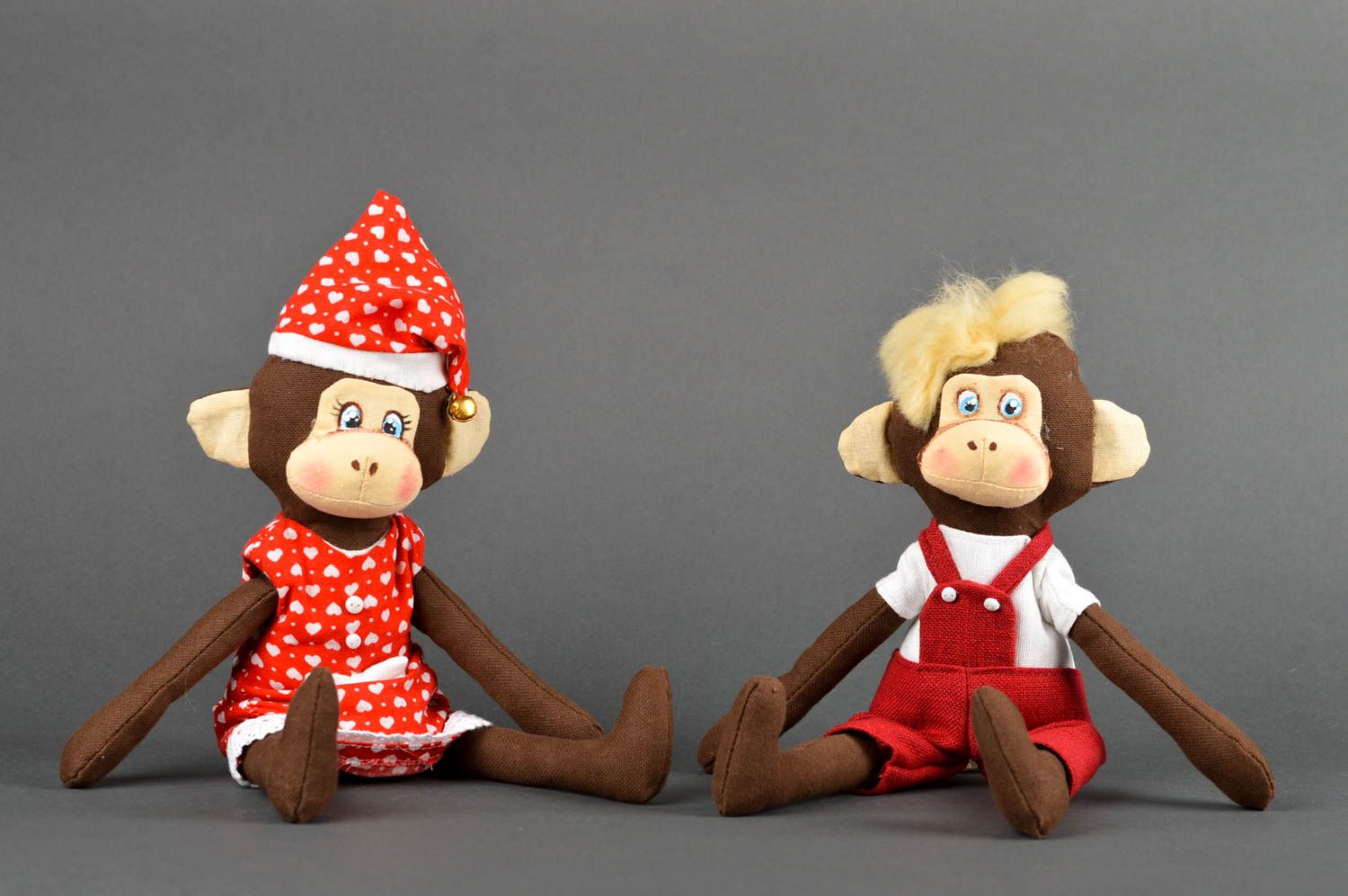 Игрушки обезьянки ручной работы детские игрушки 2 штуки мягкие игрушки фото 2
