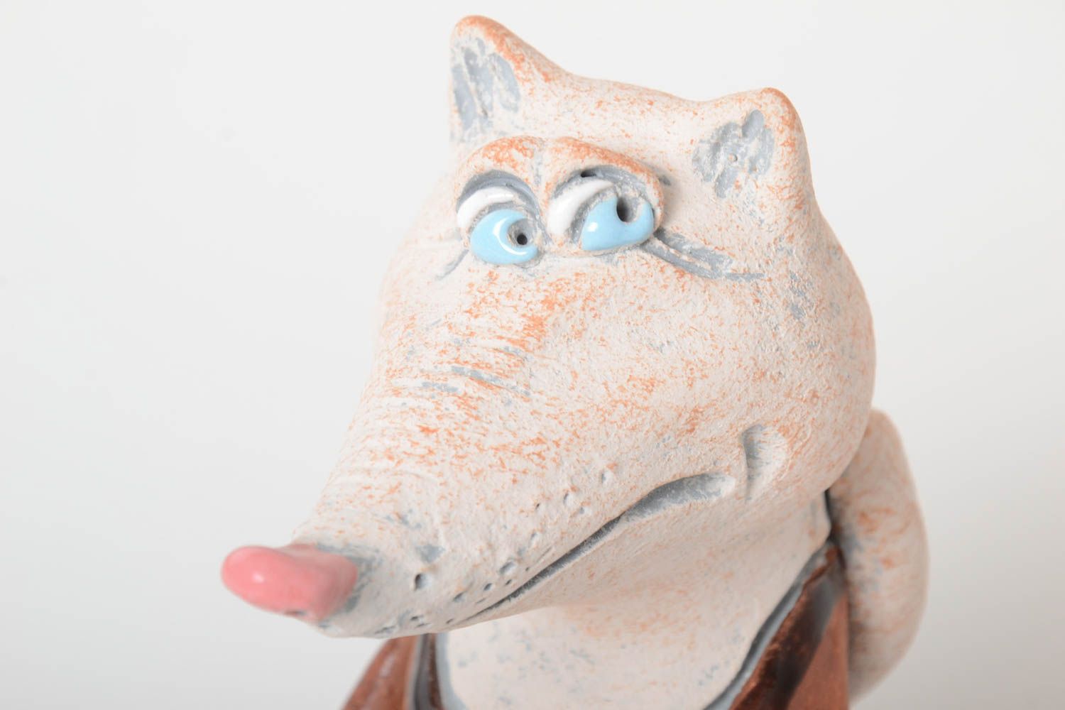 Handmade Keramik Spardose für Haus Deko Geschenk für Kinder bunt Fuchs schön foto 2