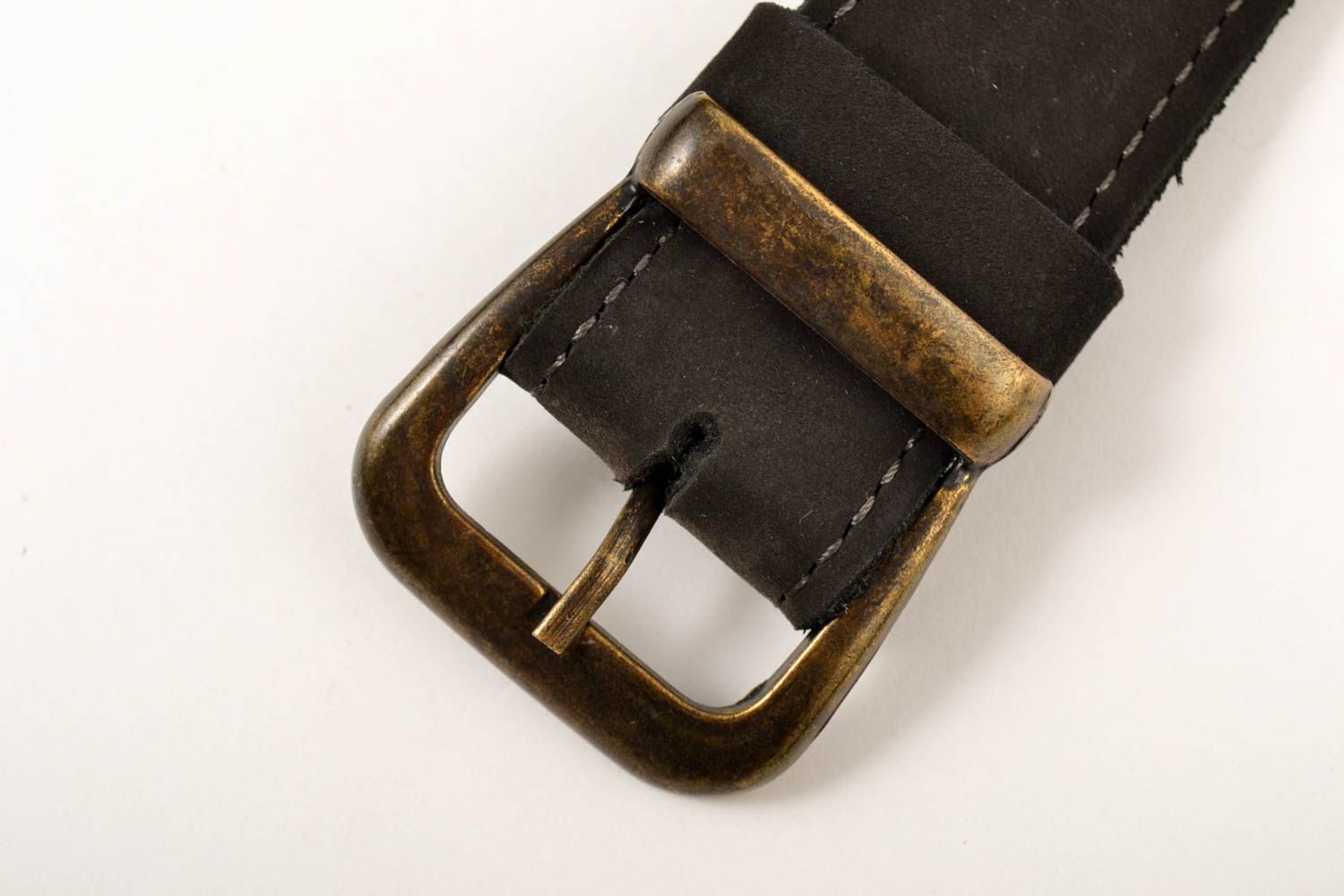 Cinturón de cuero hecho a mano ropa masculina estilosa accesorio de moda foto 3