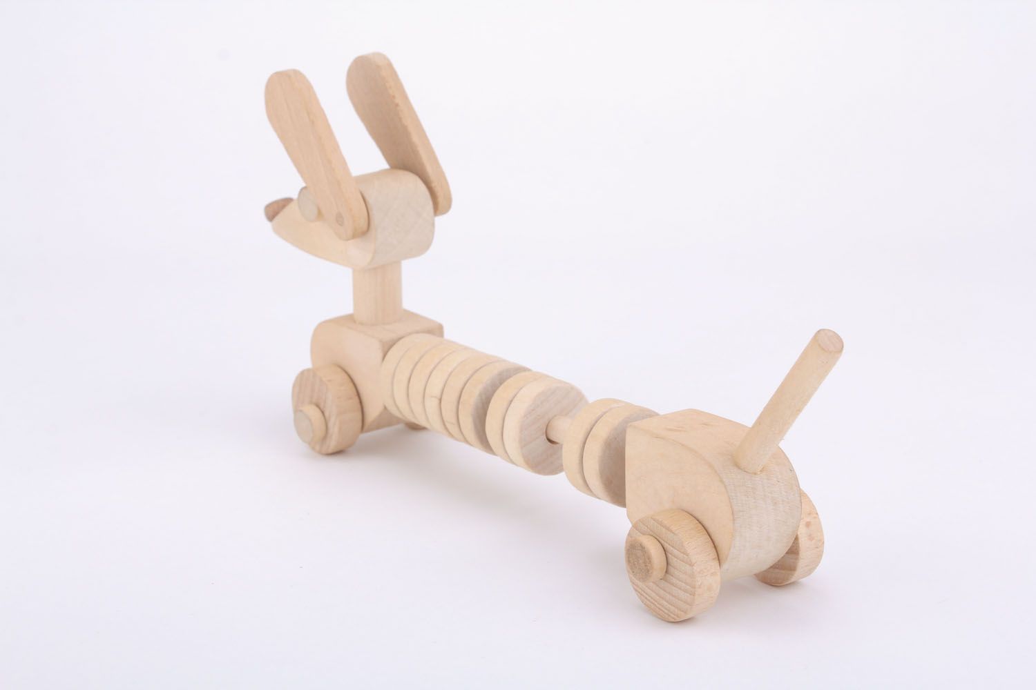 Cane giocattolo fatto a mano giocattolo di legno semilavorato da dipingere foto 3