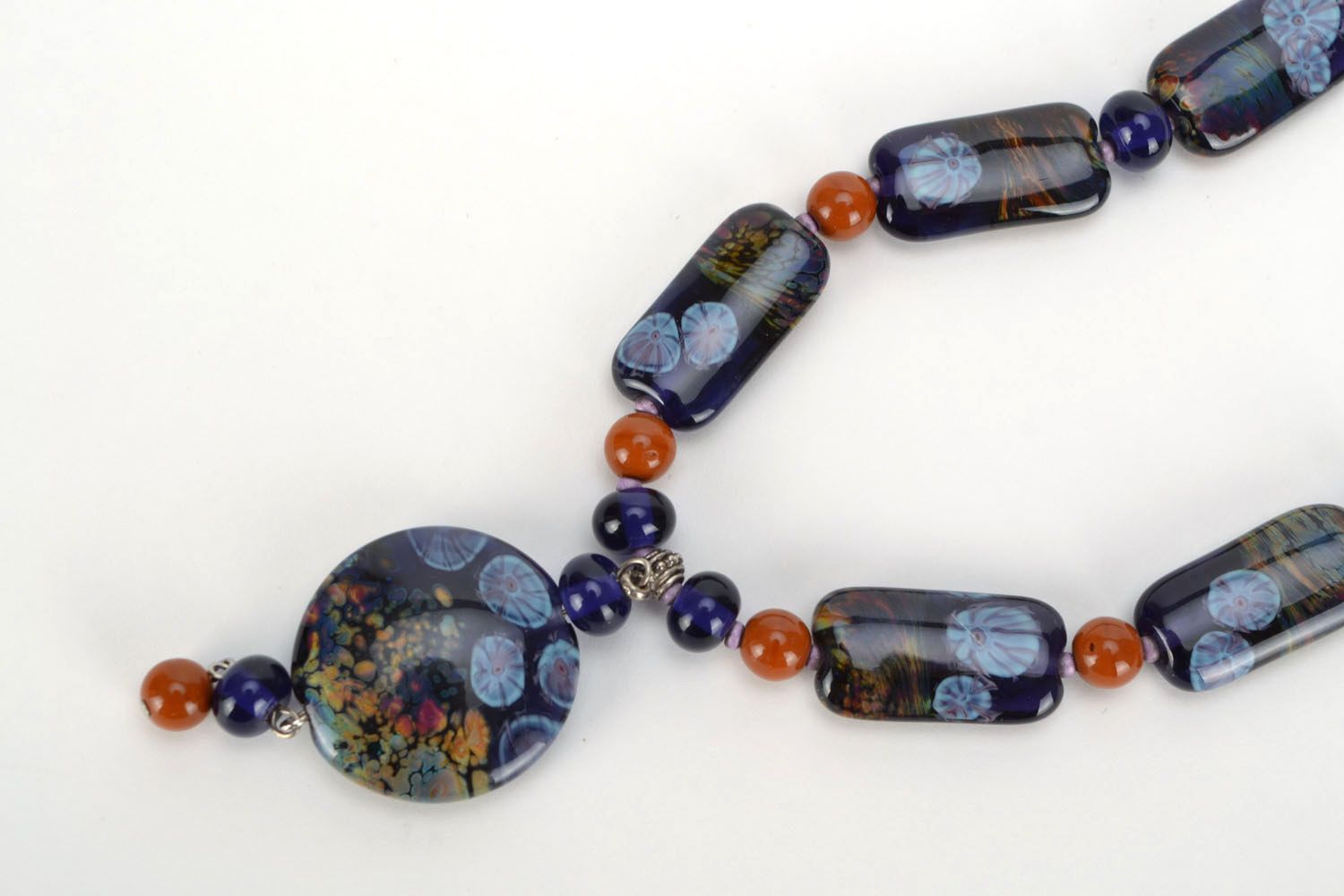 Long lampwork beaded necklace  photo 4