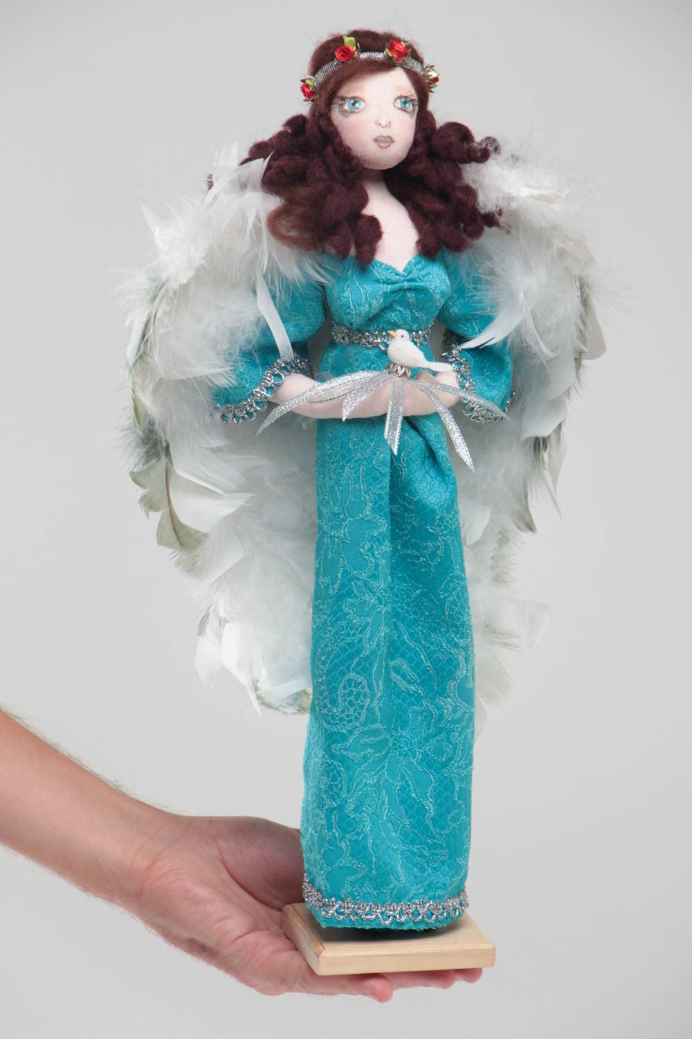 Poupée ange en tissu faite main Poupée décorative originale Objet de collection photo 5