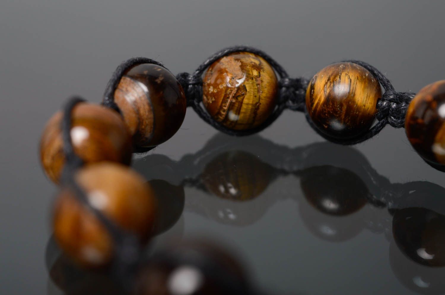 Woven bracelet with natural stone photo 2