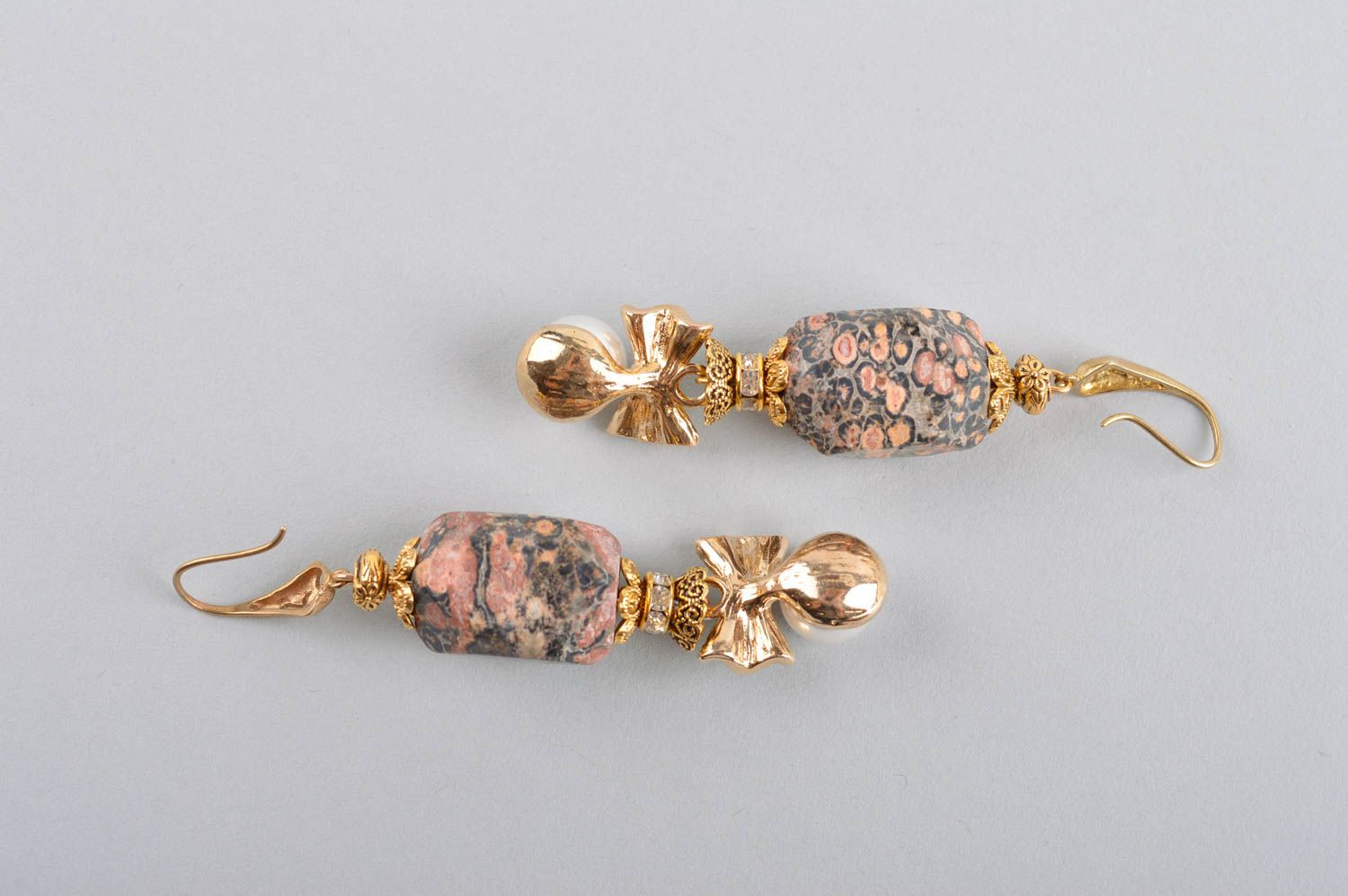 Серьги из натуральных камней ручной работы модные серьги красивая бижутерия фото 3