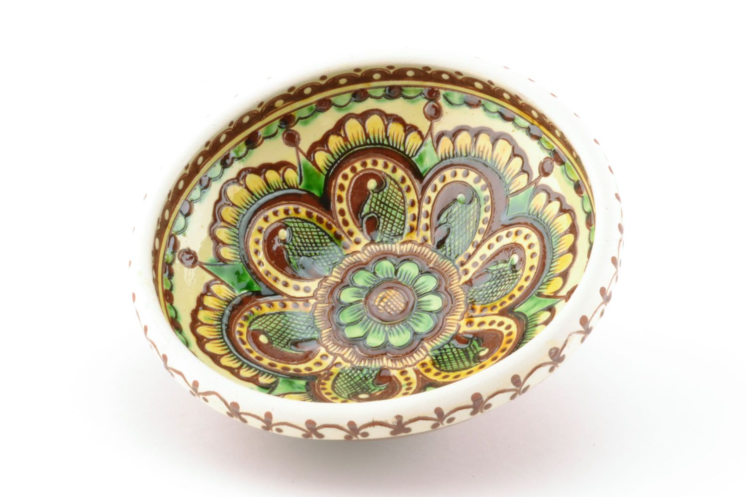 Tigela de cerâmica artesanal pintada  foto 5