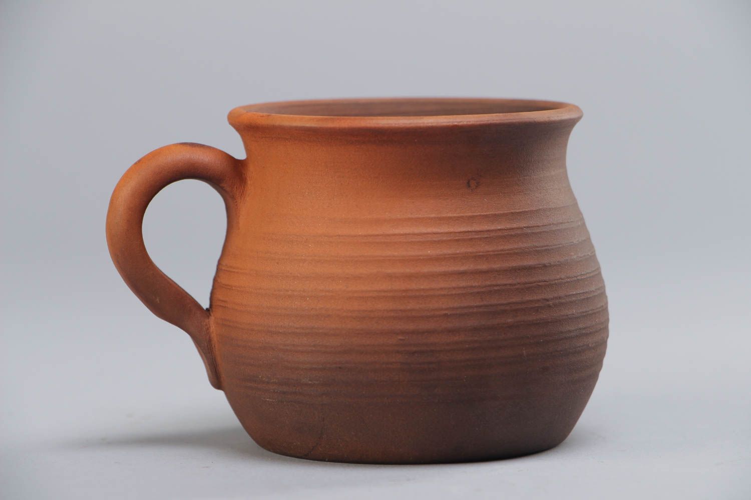 Clay cup with handle 4 oz in ancient style 0,4 lb photo 2