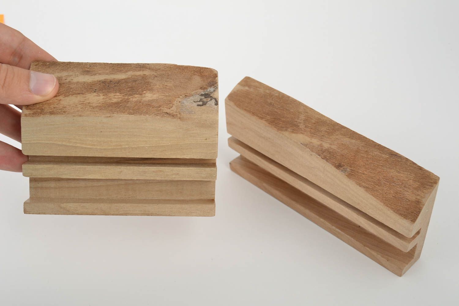 Set of 2 homemade designer wooden gadget holders for tablet and smartphone photo 5