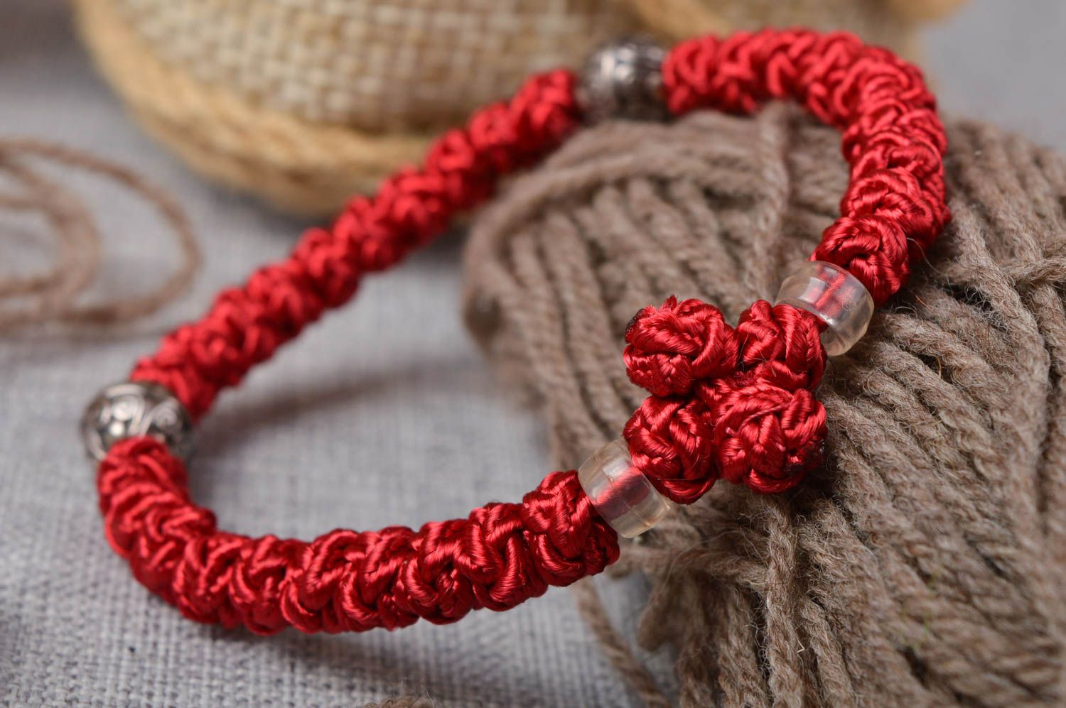 Schmuck christlich handmade Brojanica Armband rote Gebetskette Christen foto 2