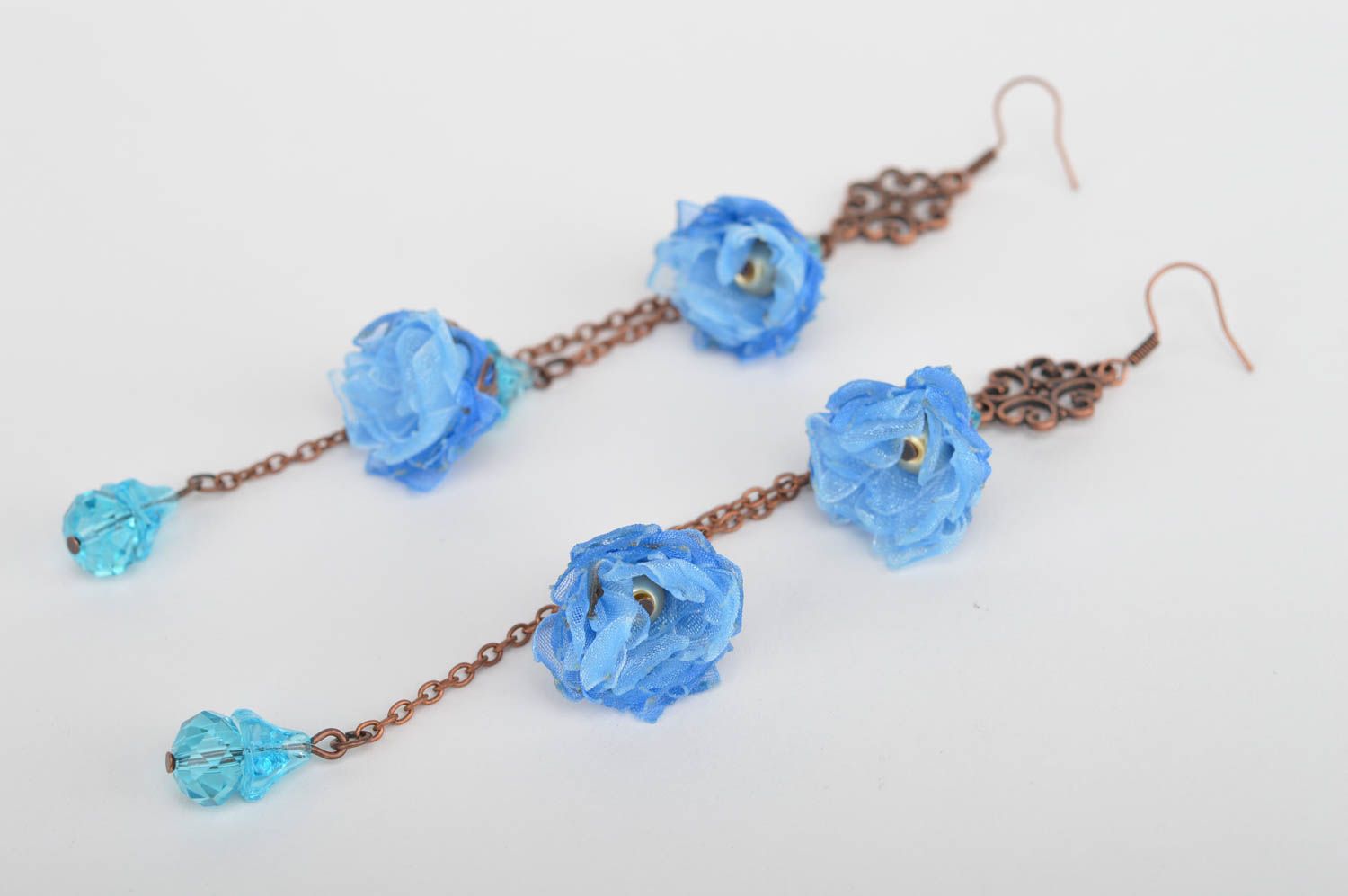 Blumen Ohrringe handmade hochwertiger Modeschmuck Accessoire für Frauen stilvoll foto 5