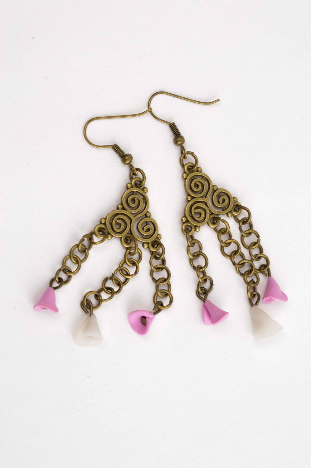 Handmade earrings designer accessory gift for her clay jewelry long earrings photo 2
