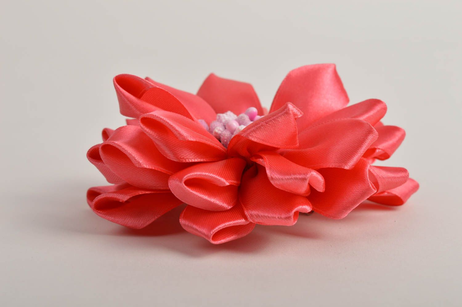 Unusual handmade hair clip elegant hair kanzashi flower cool gifts for her photo 5