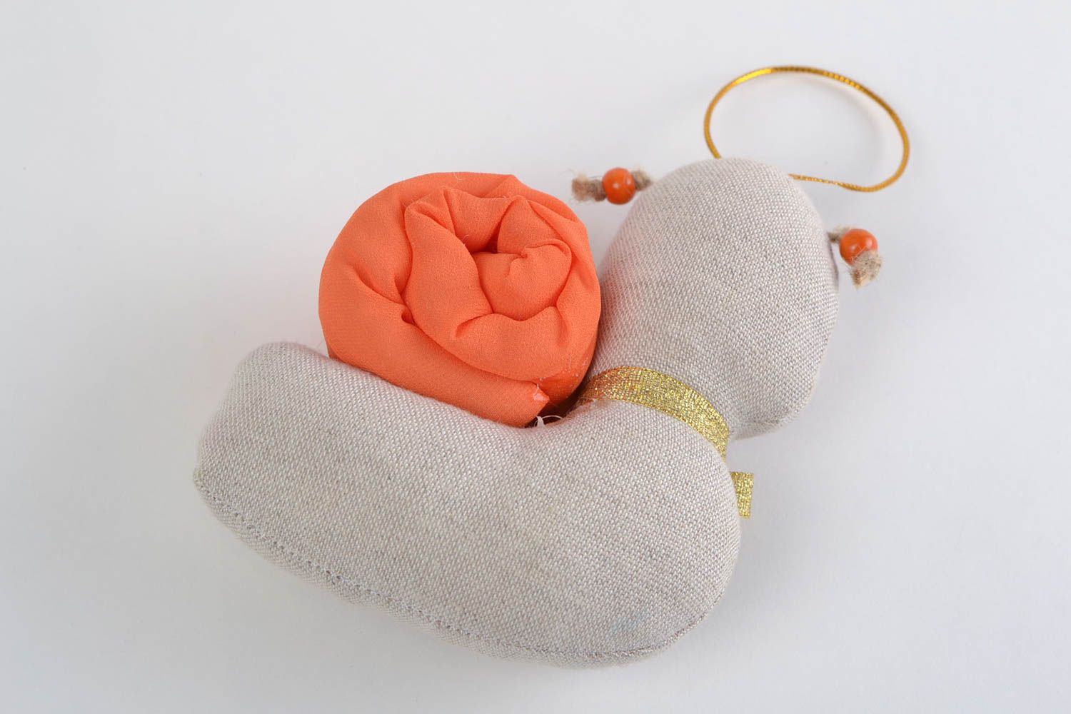 Collectible handmade linen fabric soft toy Snail for children and decor photo 5