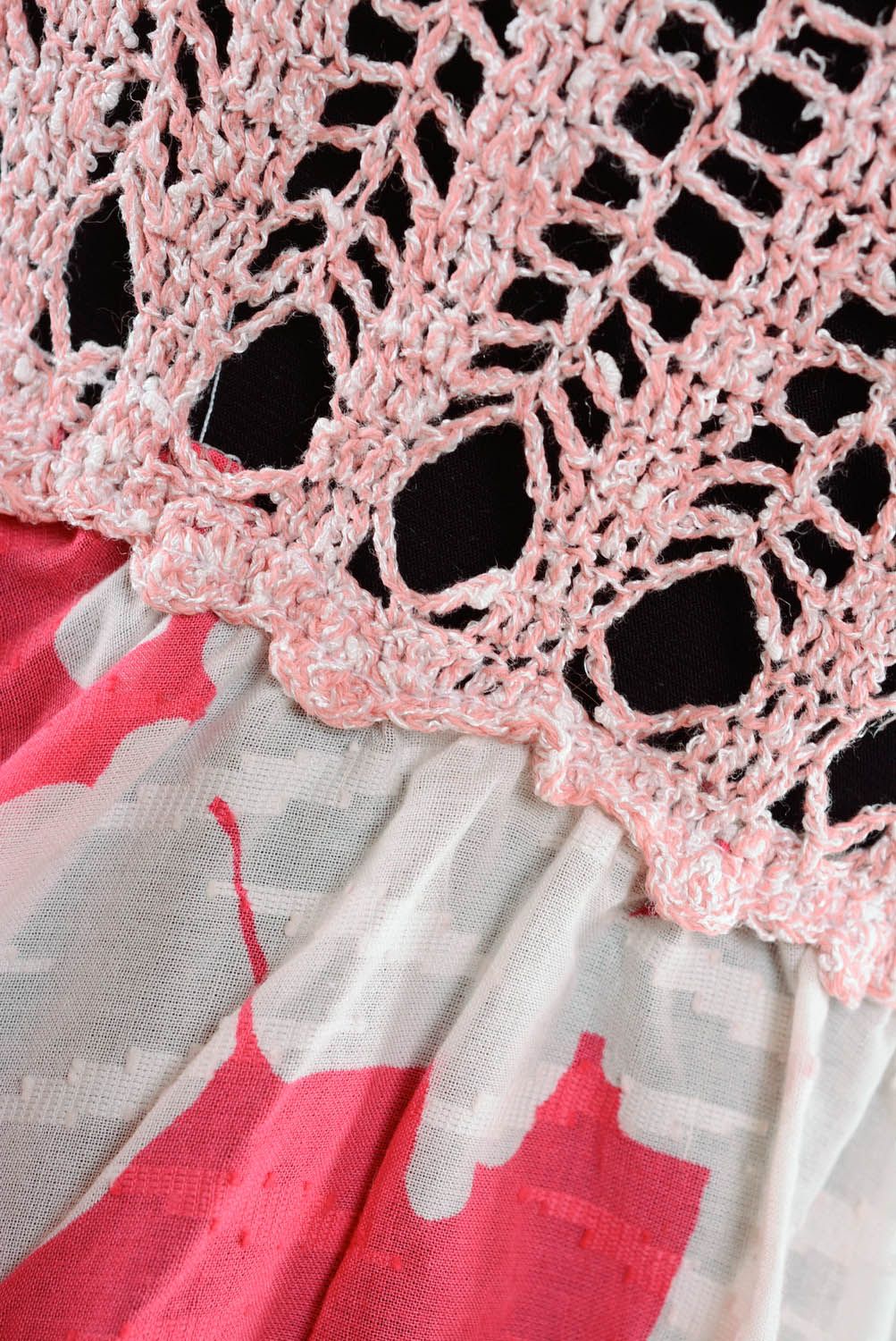 Robe rose tricotée à main artisanale photo 5
