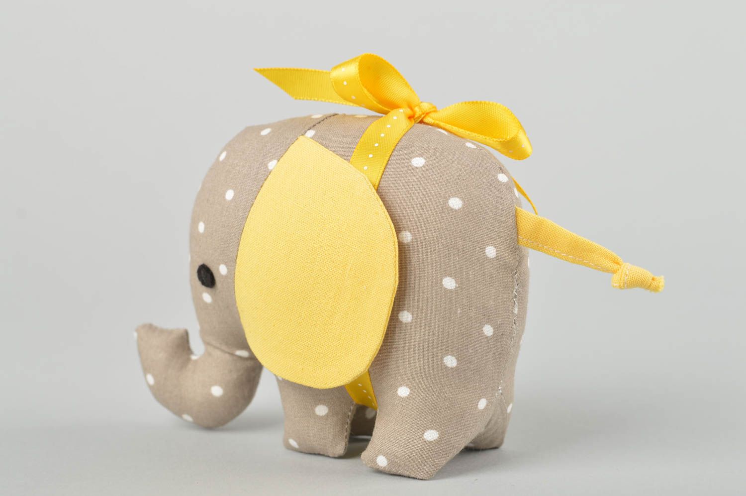 Handmade designer toy stylish decorative elephant unusual grey textile toy photo 5