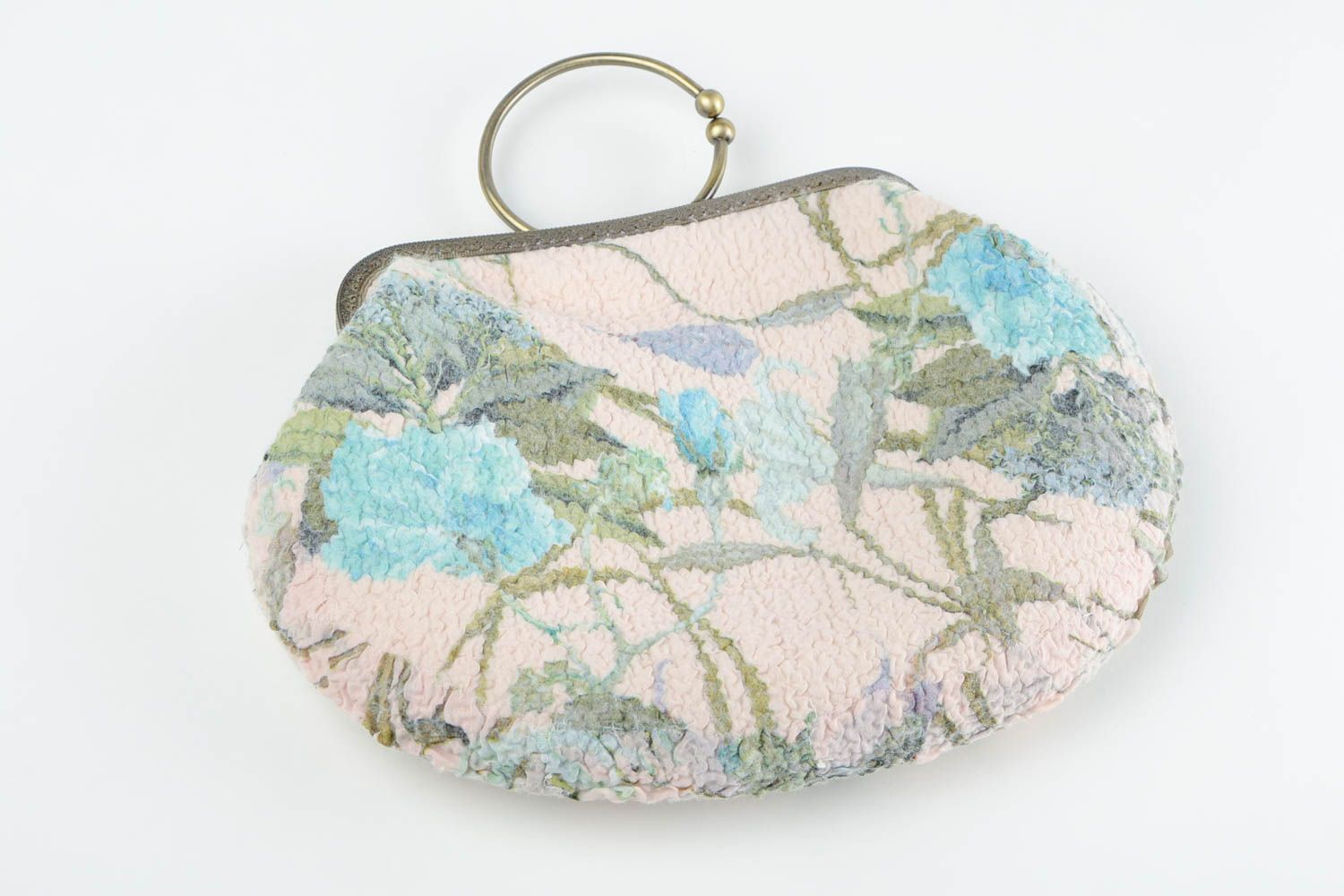 Small handmade woolen bag felted wool handbag fashion accessories for girls photo 2