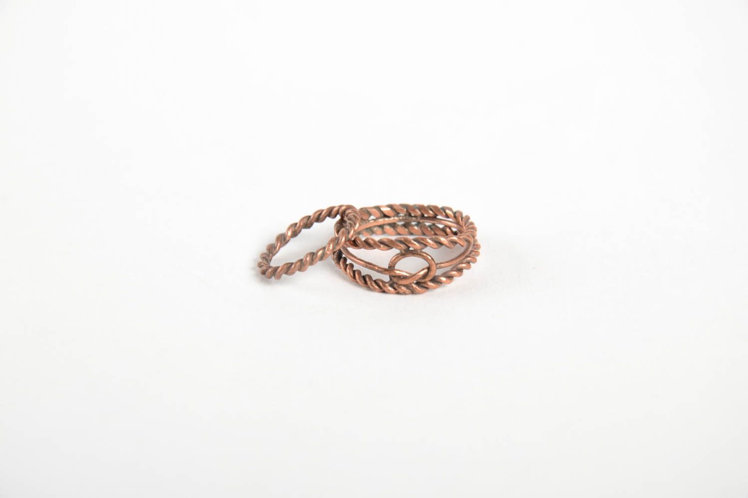 Красивые кольца ручной работы женские кольца из меди необычные кольца 2 штуки фото 5