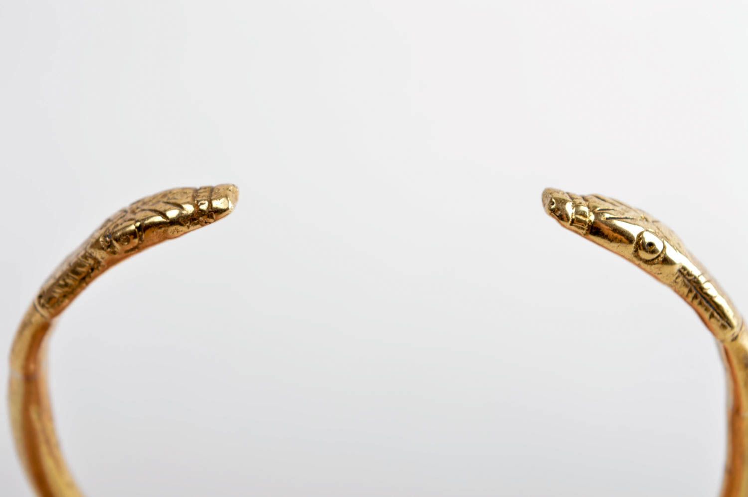 Браслет ручной работы браслет из латуни авторское украшение на руку змея фото 5
