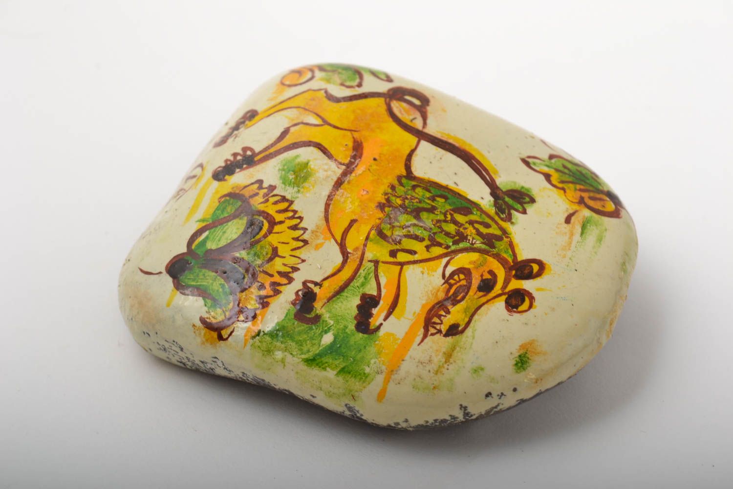 Раскрашенный камень ручной работы декор для дома морской камень авторский фото 4