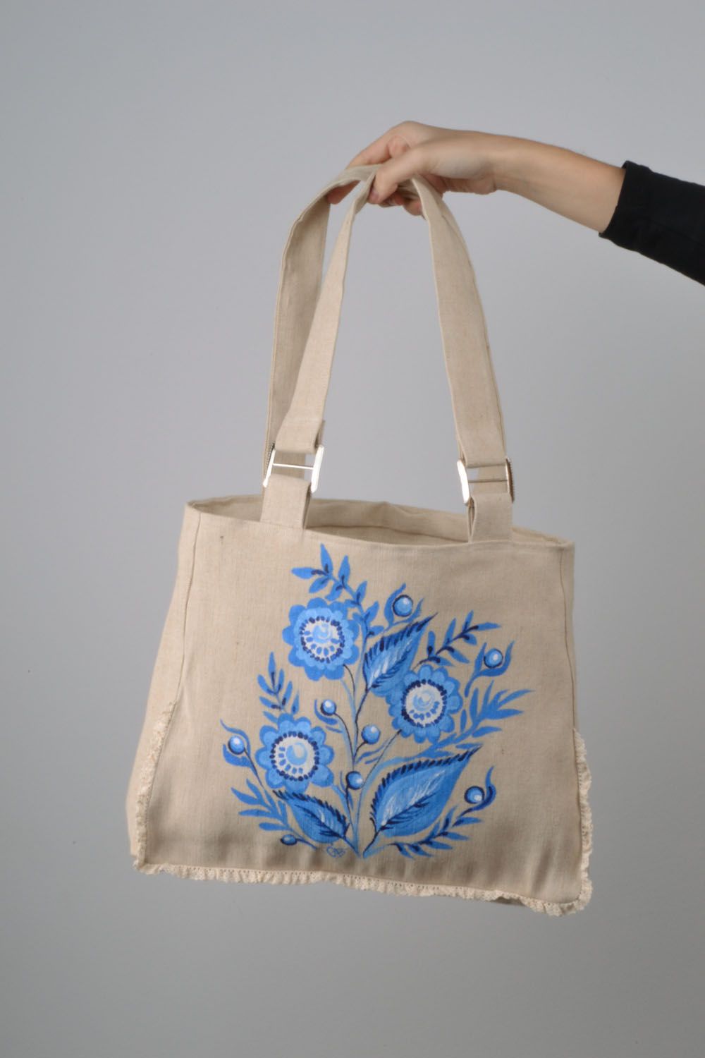 Large bag with handmade painting photo 4