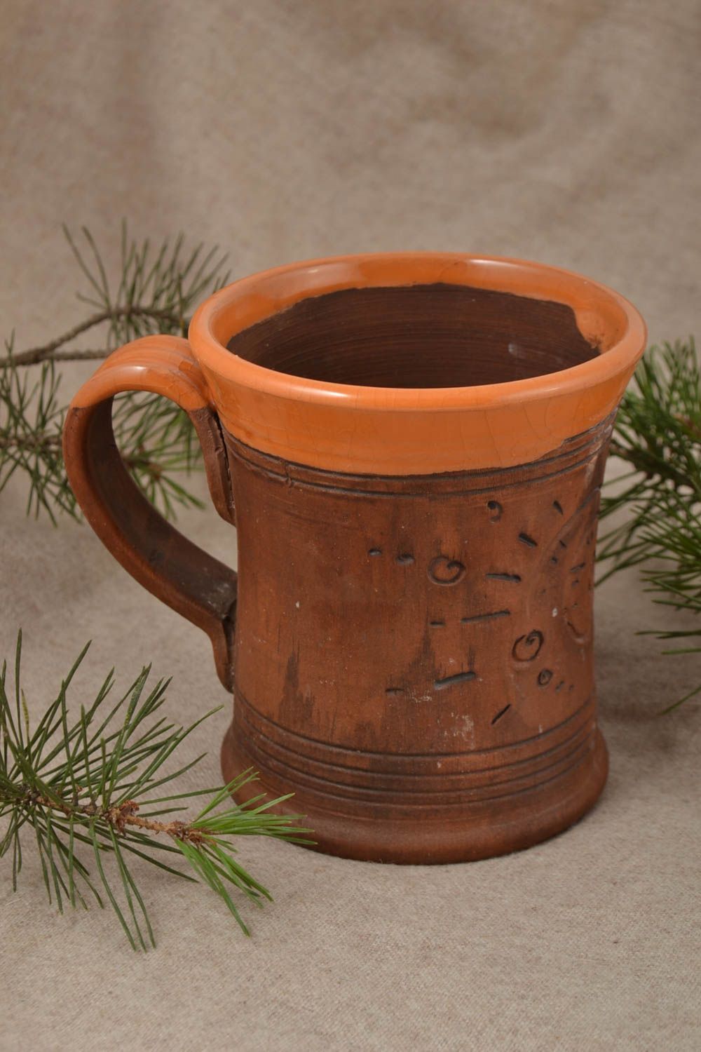 Unusual handmade ceramic beer mug table decor kitchen supplies gifts for him photo 1