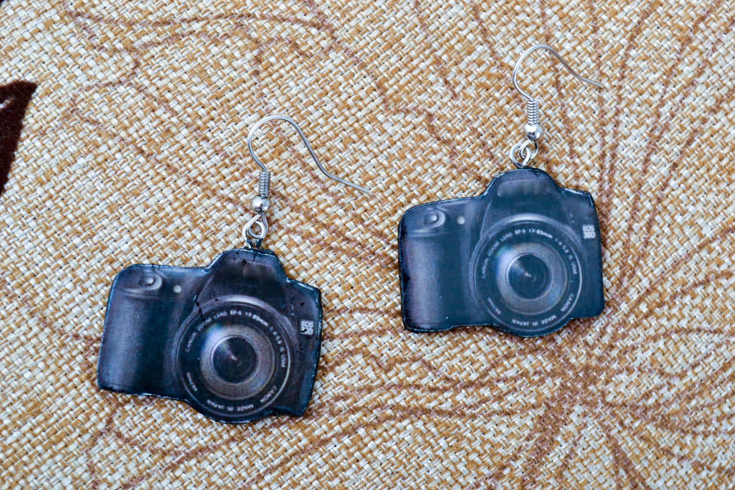 Модные серьги украшение ручной работы серьги из полимерной глины Фотоаппараты фото 1