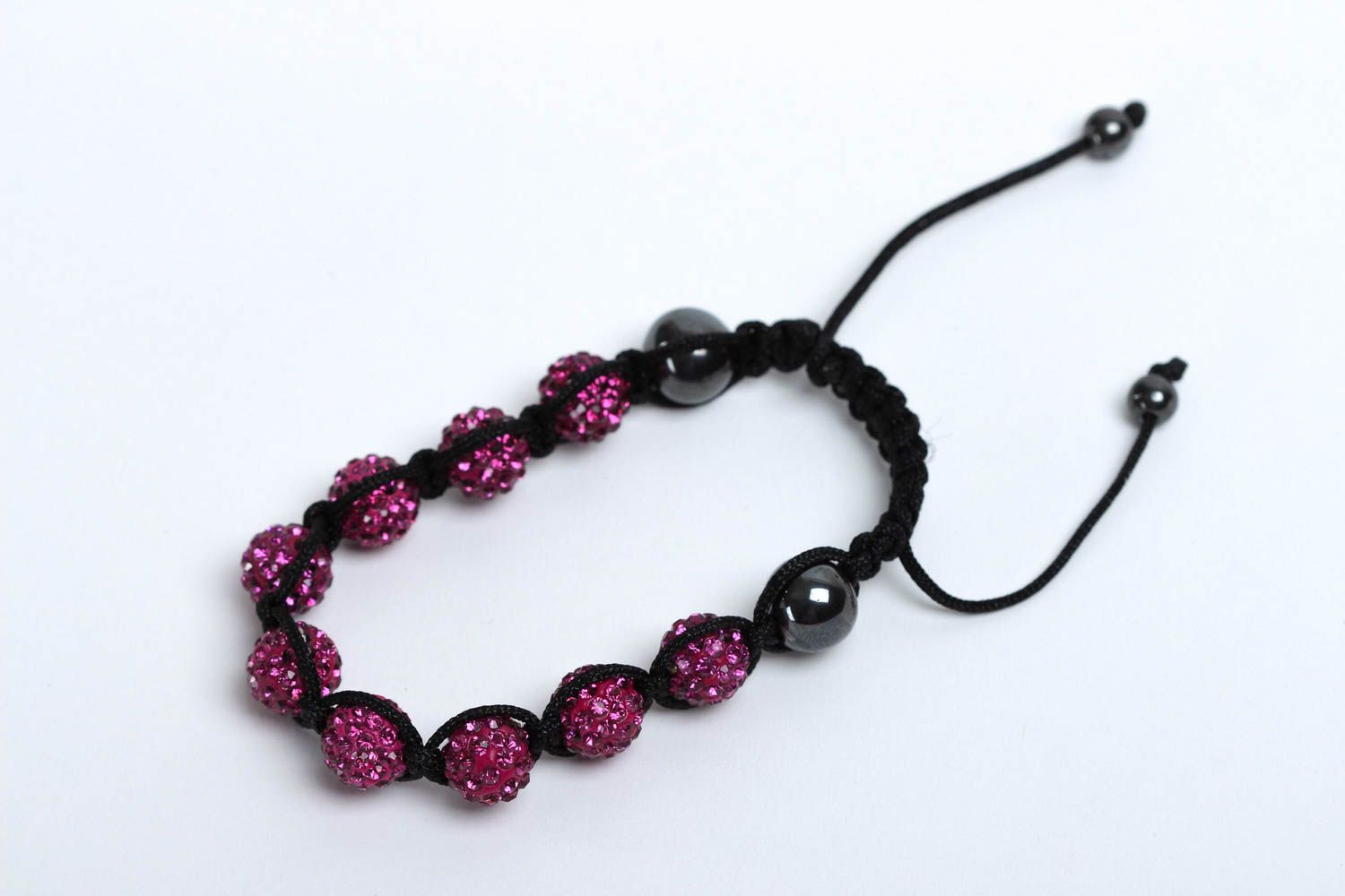 Bracelet rose Bijou fait main perles fantaisie hématite Cadeau pour femme photo 2