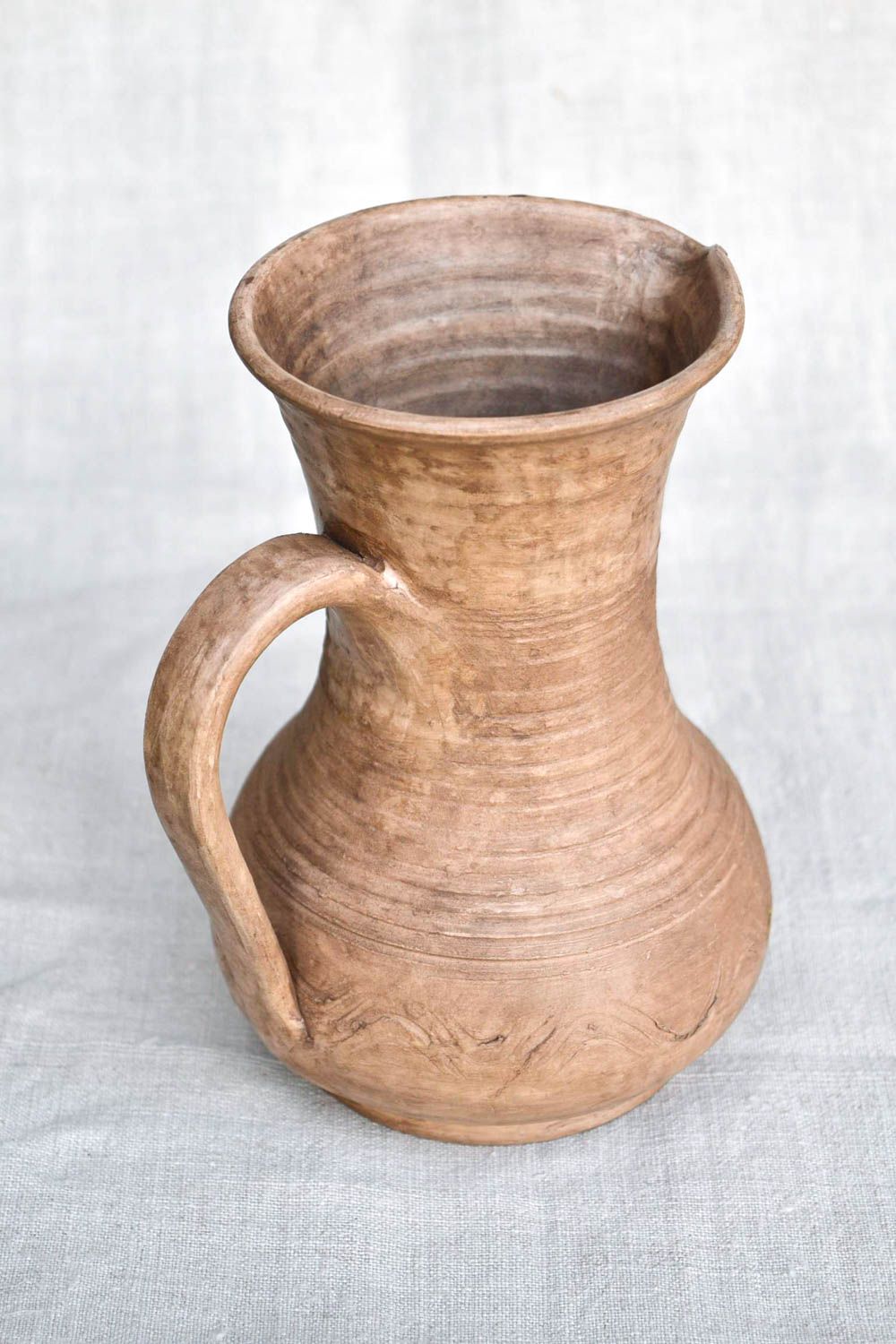 Handgefertigt Keramik Krug Öko Geschirr Küchen Zubehör in Hellbraun 1 L foto 5