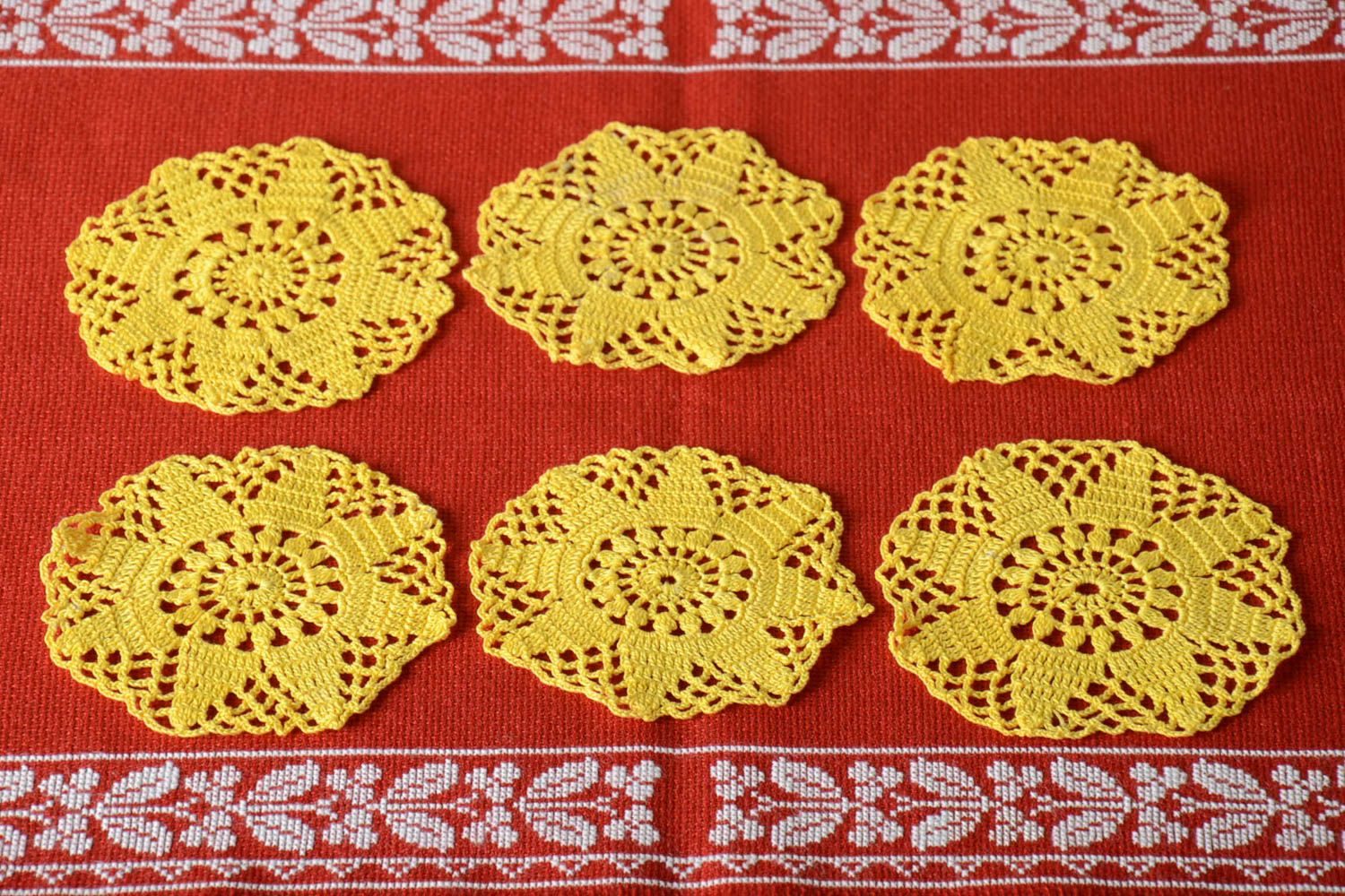 Handmade small napkins crocheted openwork napkins kitchen napkin home decor idea photo 1