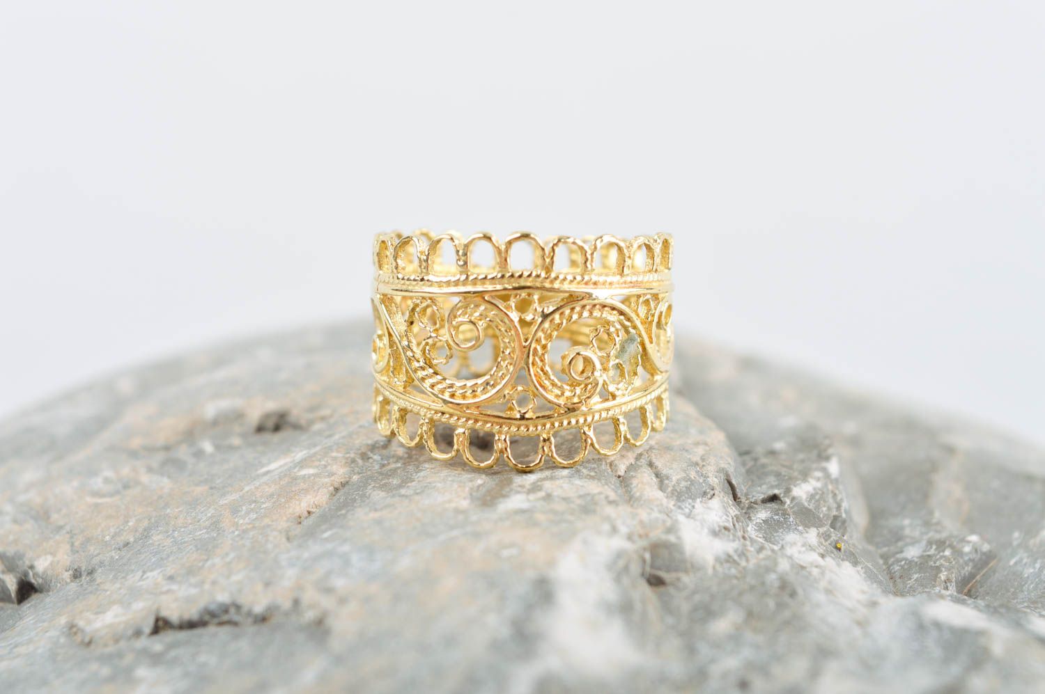 Unusual handmade metal ring brass ring metal craft jewelry designs for girls photo 1
