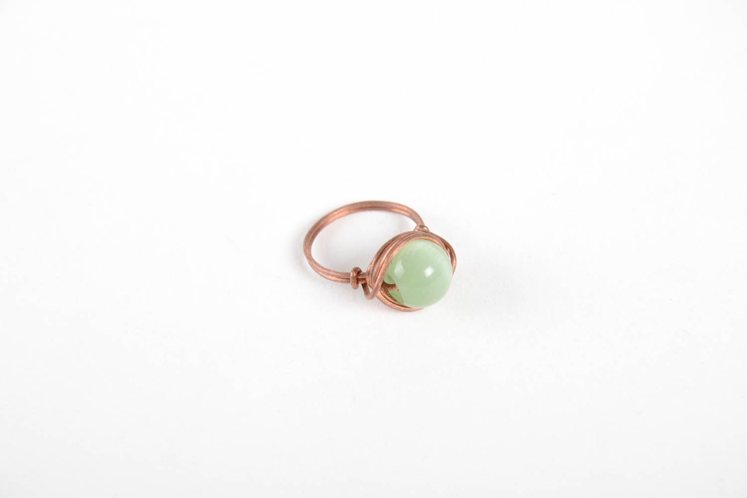 Stilvoller Metall Schmuck Ring am Finger aus Kupfer Damen Modeschmuck wire wrap  foto 5