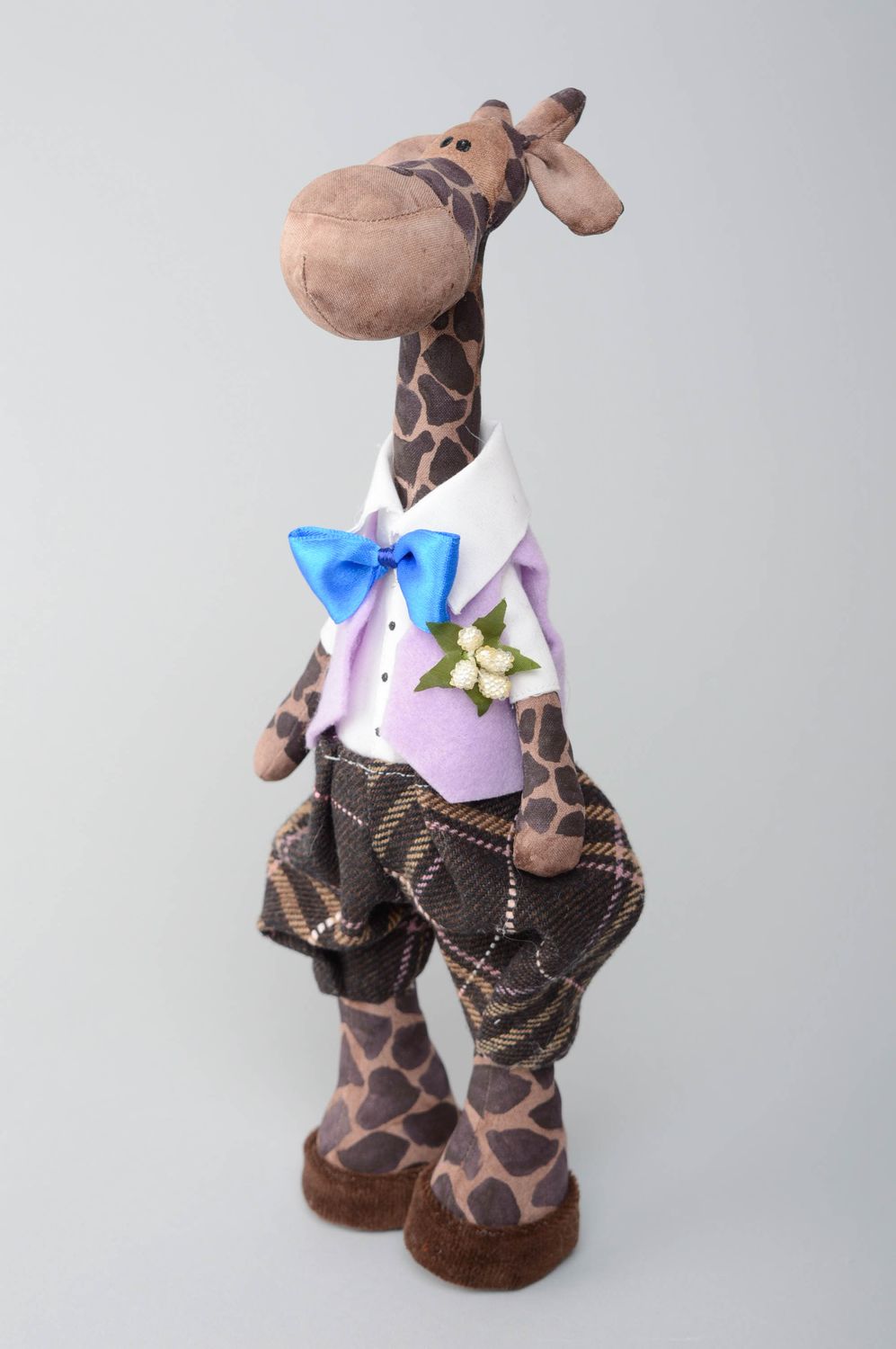 Peluche en tissu de créateur Girafe faite main photo 1