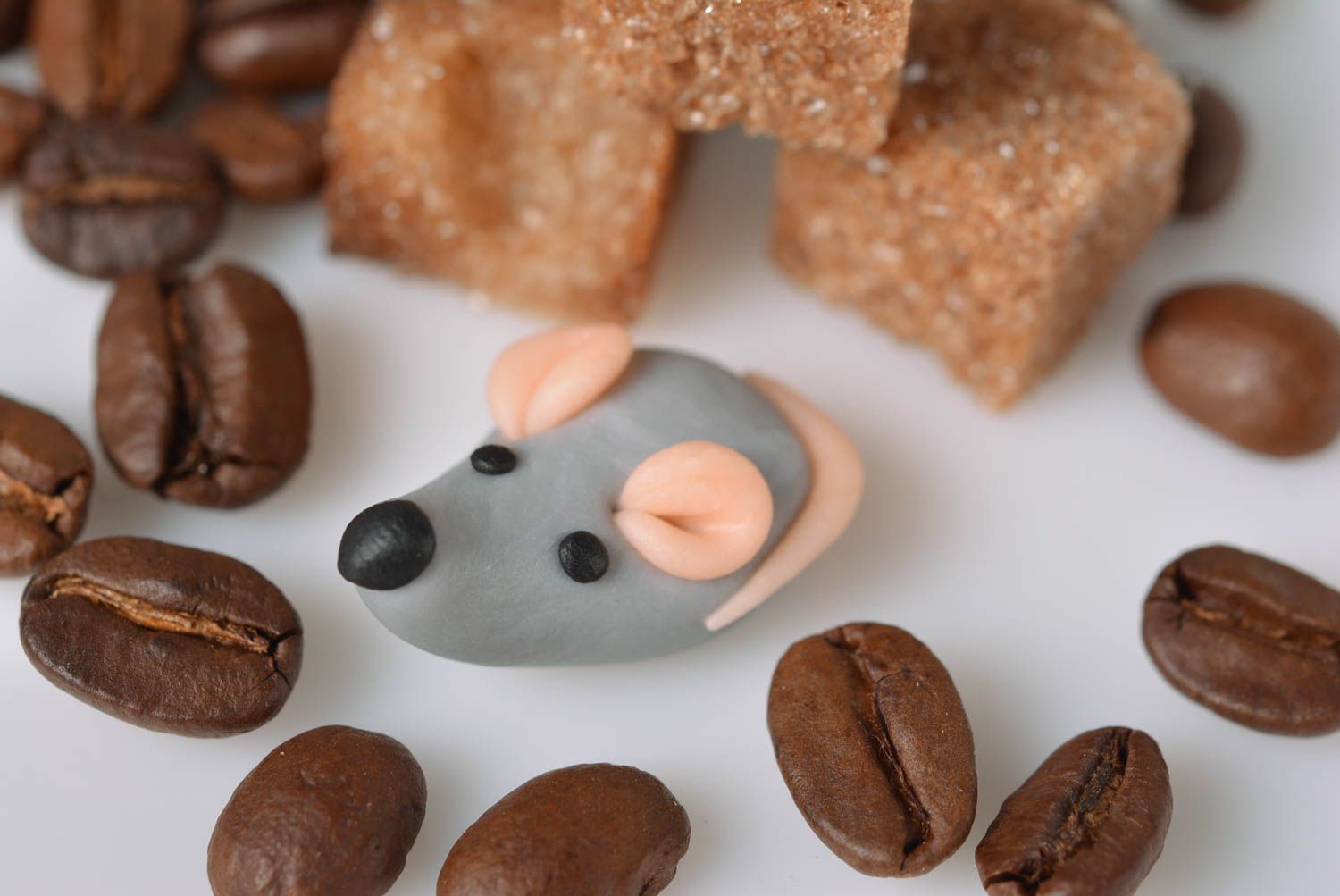 Handmade plastic figurine unusual home decor cute mouse toy children gift photo 5