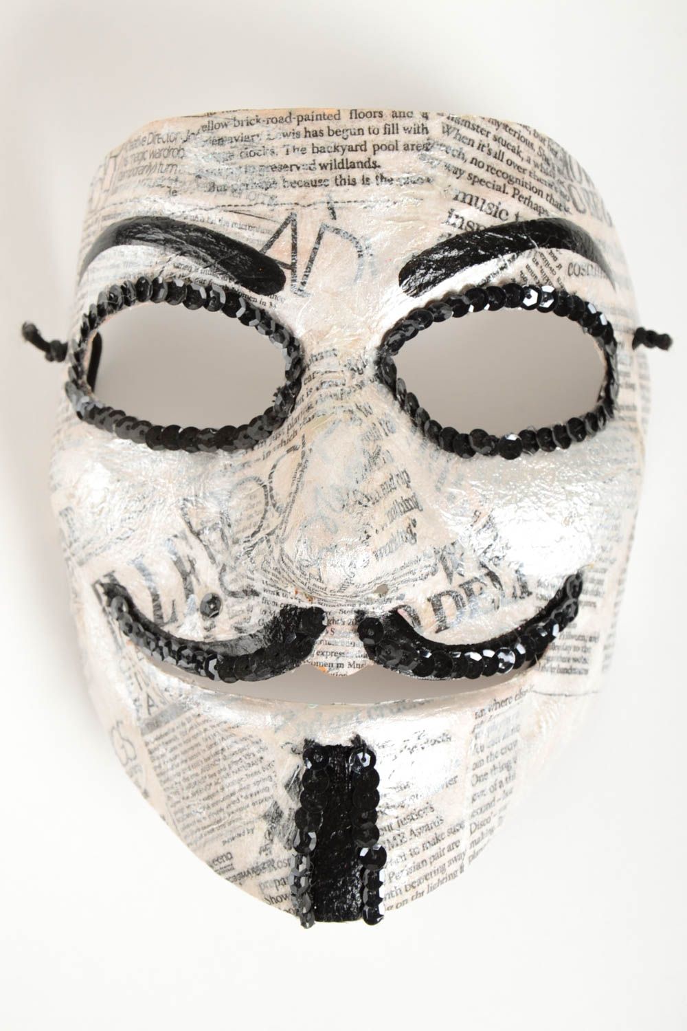 Máscara de papel mache hecha a mano accesorio masculino idea para carnaval  foto 2